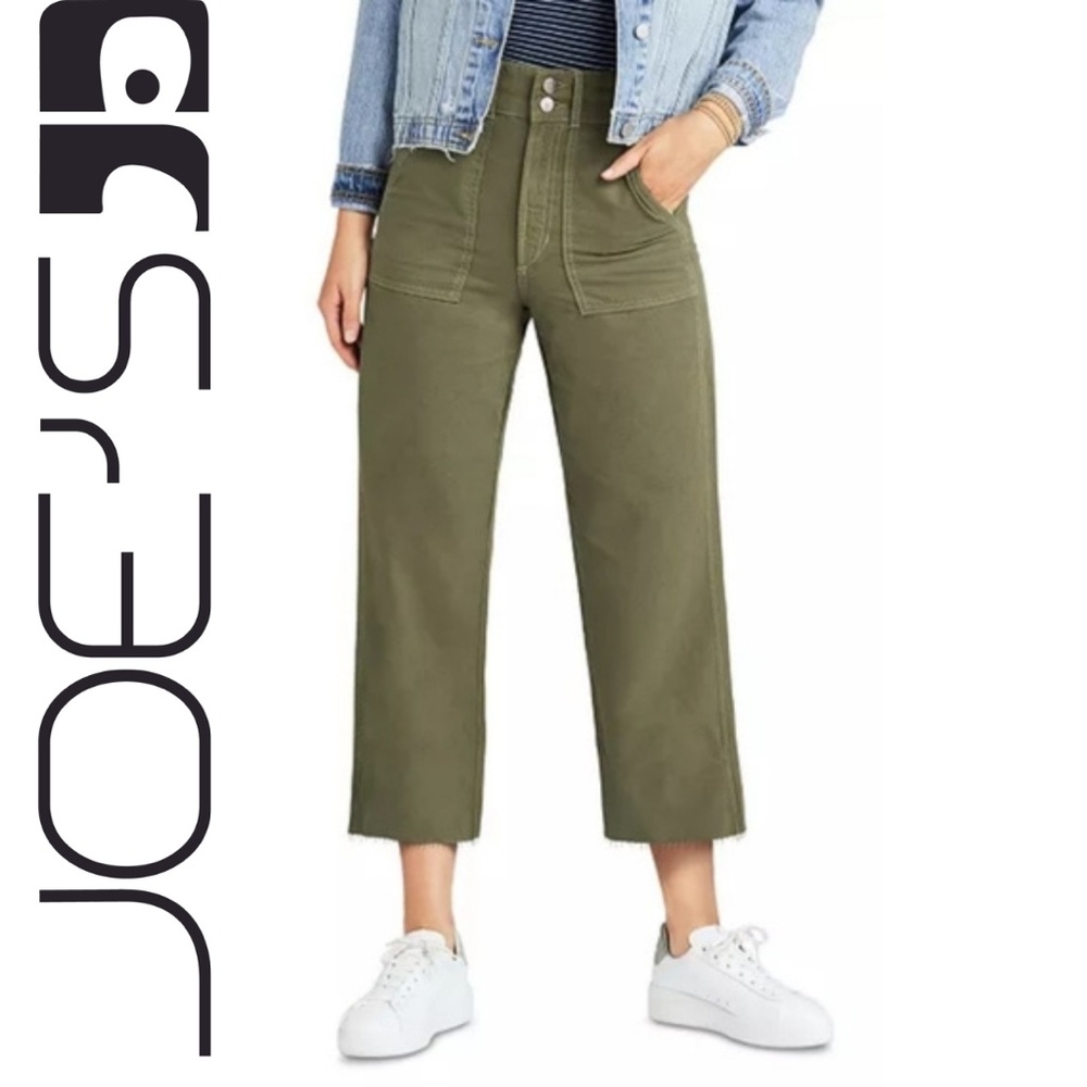 Joe’s Jeans  The Blake Green High Rise Wide Leg Crop Pants